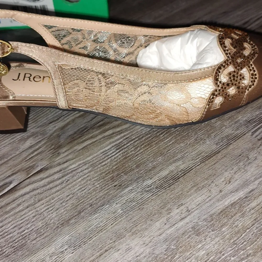 J.Renée Faleece Slingback Pump  Beige  Sz 8.5W NEW